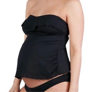 Cache Coeur Maternity Bloom Tankini Swim Top Sz. XL - Black